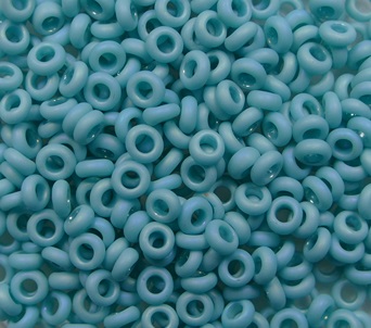TN-08-0413F Toho Demi Rounds 8-0 Frosted Opaque-Rainbow Turquoise color 413F