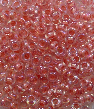 TN-08-0779 Toho Demi Rounds 8-0 Inside-Color Rainbow Crystal-Salmon Lined color 779