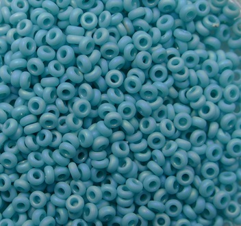 TN-11-0413F Toho Demi Rounds 11-0 Frosted Opaque Rainbow Turquoise color 413F