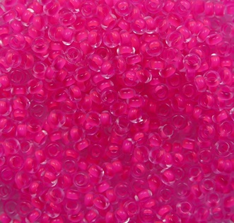 TN-11-0971 Toho Demi Rounds 11-0 Inside Color Matte Crystal Neon Pink Lined color 971