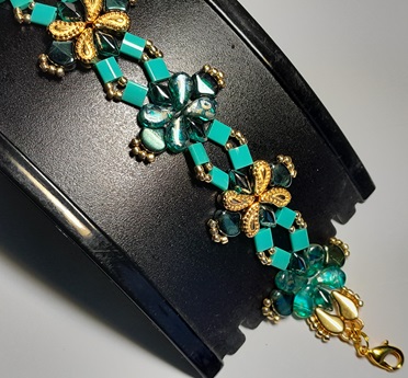 kit aylia bracelet goud green turquoise aquamarine