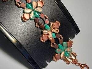 KIT Aylia Bracelet, Rose Goud Bronze Groen Turquoise, by Cora Sparidaans KIT