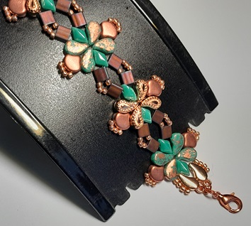 kit aylia bracelet rose goud green turquoise brons