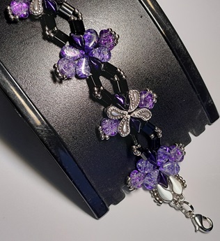 kit aylia bracelet zilver-paars zwart