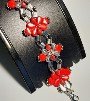kit aylia bracelet zilver-rood