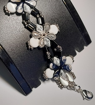 kit aylia bracelet zilver-wit zwart