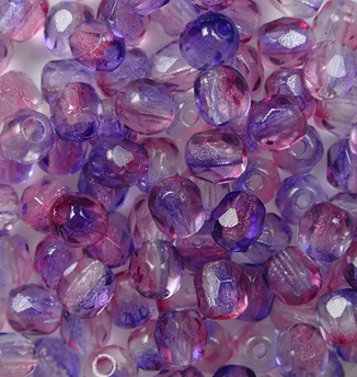 FP1-04-00030-48014 firepolish facet 4 mm Crystal Pink Purple Luster color 00030-48014