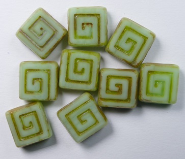 0100609 Celtic Square 9x9 mm Opaque Mint Green Travertin color 53110-86800