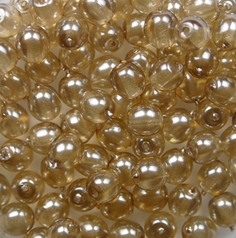 04-R-63163CR round beads 4 mm Transparent Pearl Hazelwood color 63163CR