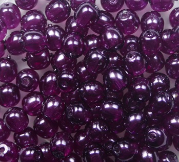 04-R-63274CR round beads 4 mm Transparent Pearl Grape color 63274CR