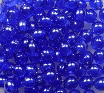 04-R-63372CR round beads 4 mm Transparent Pearl French Blue color 63372CR