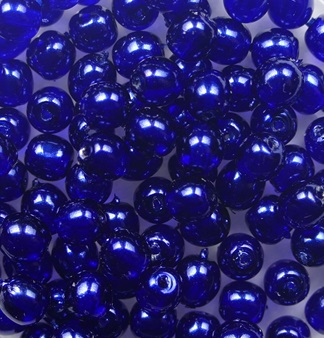 04-R-63378CR round beads 4 mm Transparent Pearl Navy color 63378CR