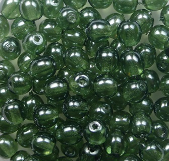 04-R-63583CR round beads 4 mm Transparent Pearl Mint Leaf color 63583CR