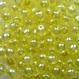 04-R-63813CR round beads 4 mm Transparent Pearl Lemon Zest color 63813CR