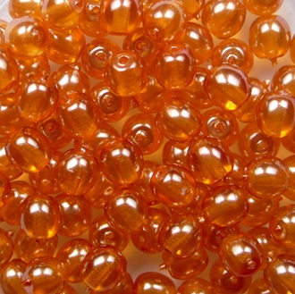 04-R-63873CR round beads 4 mm Transparent Pearl Pumpkin Spice color 63873CR