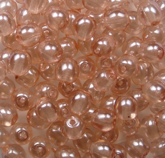 04-R-63883CR round beads 4 mm Transparent Pearl Ballet Slipper color 63883CR