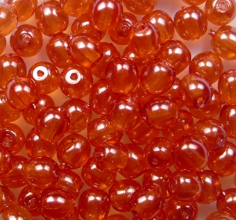 04-R-63885CR round beads 4 mm Transparent Pearl Salmon color 63885CR