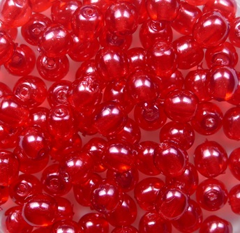 04-R-63895CR round beads 4 mm Transparent Pearl Fruit Punch color 63895CR