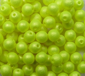 04-R-92965 round beads 4 mm Neon Yellow color 92965