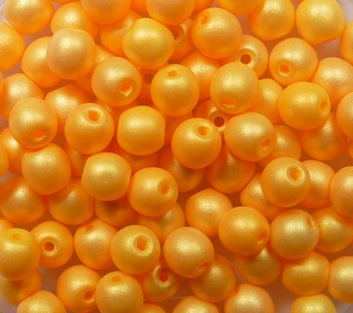 04-R-92977 round beads 4 mm Neon Cantaloupe color 92977