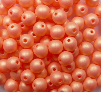 04-R-92985 round beads 4 mm Neon Dark Orange color 92985
