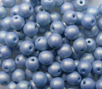 04-R-92995 round beads 4 mm Neon Blue Gray color 92995