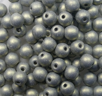 04-R-92998 round beads 4 mm Neon Gray color 92998