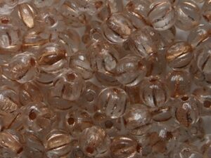 MB-04-00030-54307 Crystal Copper Striped Melon Beads 50 Pc. - Afbeelding 1