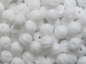 MB-04-03000 Opaque White Melon Beads 50 Pc. - Afbeelding 1