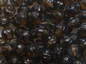 MB-04-10240 Smoked Dark Topaz Melon Beads 50 Pc. - Afbeelding 1
