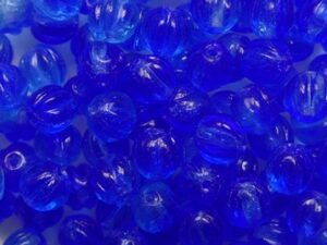 MB-04-3xxxx Transparent Aqua Sapphire Melee Melon Beads 50 Pc. - Afbeelding 1