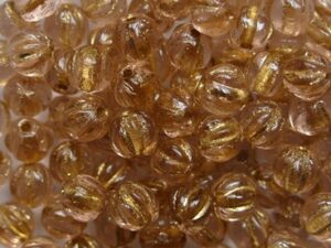 MB-04-70130-54202 Dark Rosaline Gold Washed Melon Beads 50 Pc. - Afbeelding 1