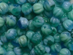 MB-04-LG003 Mixed Aqua Turquoise Green Melon Beads 50 Pc. - Afbeelding 1