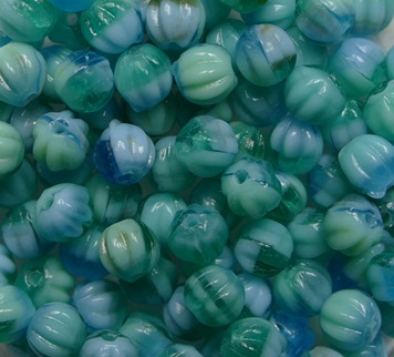 MB-04-LG003 Melon Beads 4 mm Mixed Aqua Turquoise Green color LG003