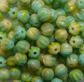 MB-04-S0540 Melon Beads 4 mm Opal Aqua Cream color S0540