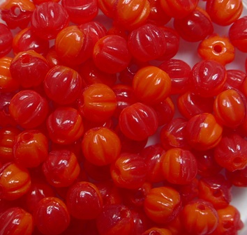 MB-04-X1433 Melon Beads 4 mm Fire Opal color X1433