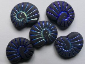 0010543 Matte Jet Full AB Washed Shell Beads 5 Pc - Afbeelding 1