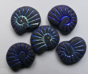 0010543 Matte Jet Full AB Washed Shell Beads 17x13 mm color 23980-28703-84100