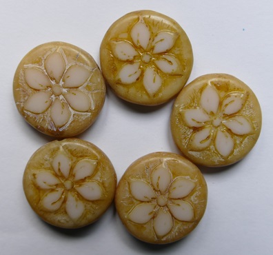 0030368 Flower Bead 18 mm Light Opal Pink Travertin color 71111-86800