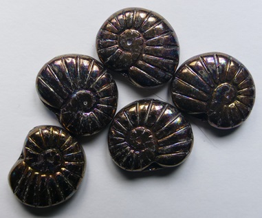 0030370 Jet Iris Luster Shell Beads 17x13 mm color 23980-15781