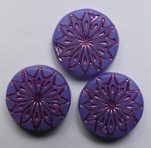 0090487 Origami Flower Bead 8 mm Matte Opal Sapphire Fuchsia Washed color 31000-84100-54321