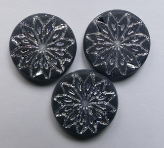 0090488 Origami Flower Bead 8 mm Matte Montana Metallic Labrador Washed color 30330-27003-84100