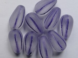 0090491 Matte Crystal Blue Purple Washed Melon Drops 13x8 mm 4 Pc. - Afbeelding 1
