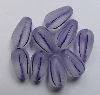 0090491 Matte Crystal Blue Purple Washed Melon Drops 13×8 mm color 00030-84100-54325