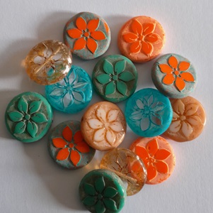 0100616 Flower Bead 18 mm Mixed Colors