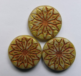 0100617 Origami Flower Bead 8 mm Matte Curry Rose Gold Washed color 02010-84100-65322-54318