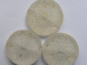 0150209 Matte Crystal Golden Sprinkle Origami Flower Bead 3 Pc.
