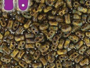 BO-83120-86805 Bi-Bo Beads Opaque Yellow Dark Travertin 10 gram - Afbeelding 1
