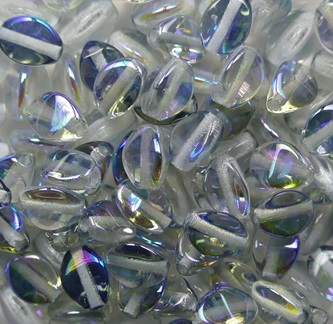 PI-00030-98538 Pinch Bead 5x3 mm Crystal Blue Rainbow color 00030-98538