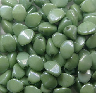 PI-03000-14459 Pinch Bead 5x3 mm Chalk White Green Luster color 03000-14459